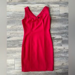 White House Black Market v-neck sheath size 4 pink business party cocktail dress